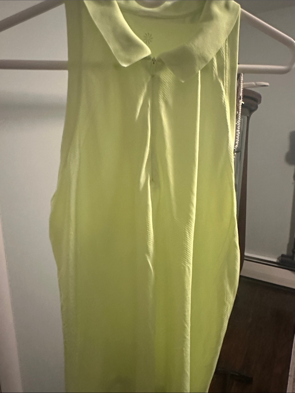 Athleta Sleeveless Muscle Tee with Peter Pan Collar - Lemon Lime